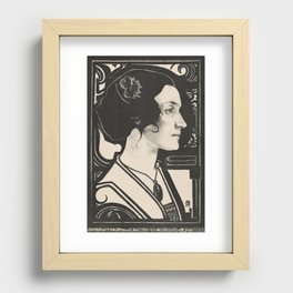 Sketch design for portrait in stained glass (1916) Recessed Framed Print