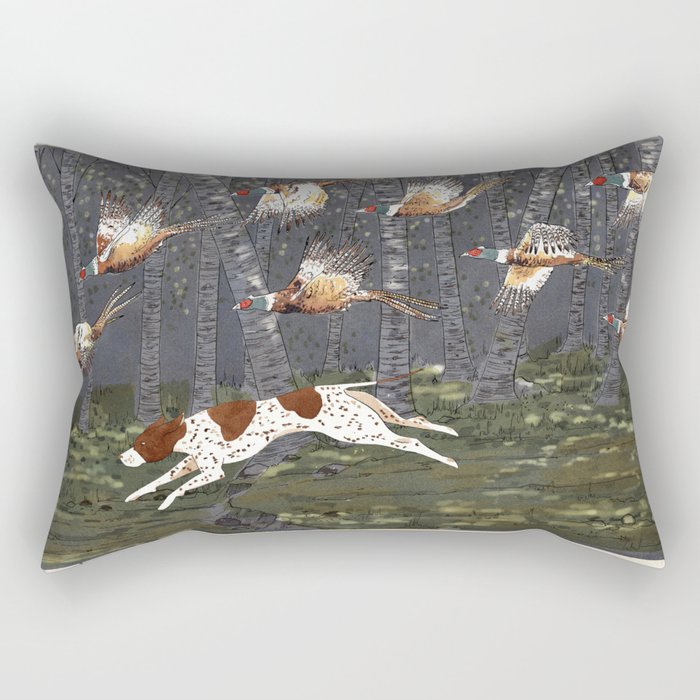 Pheasant Hunt Rectangular Pillow