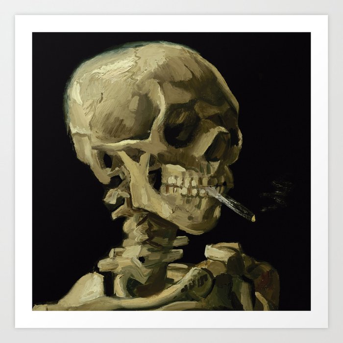 Vincent van Gogh - Skull of a Skeleton with Burning Cigarette Art Print
