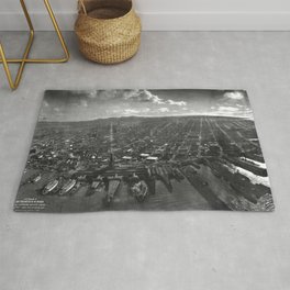 1906 San Francisco in Ruins the Day After the Great Earthquake and Fire black and white photography - photographs Rug