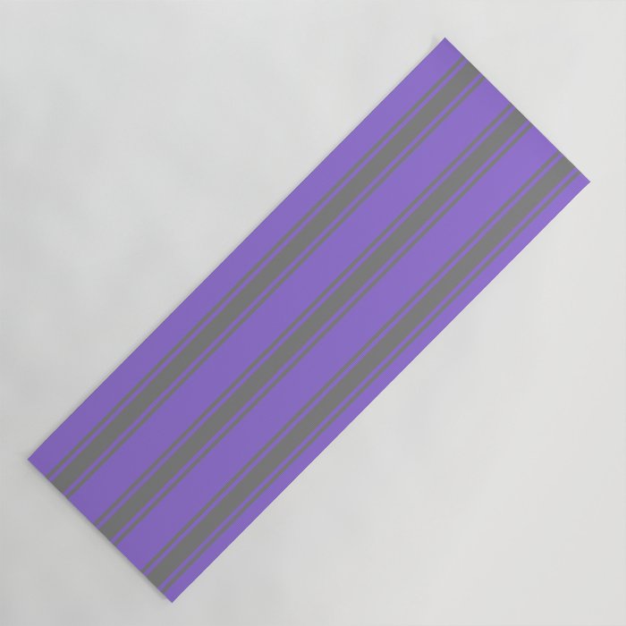 Purple & Grey Colored Lined Pattern Yoga Mat