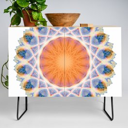 Sun Flair Mandala Art by Sharon Cummings Credenza