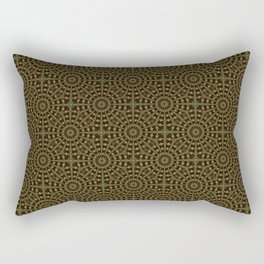 Art Deco Circle Pattern In Teal and Dark Green Rectangular Pillow