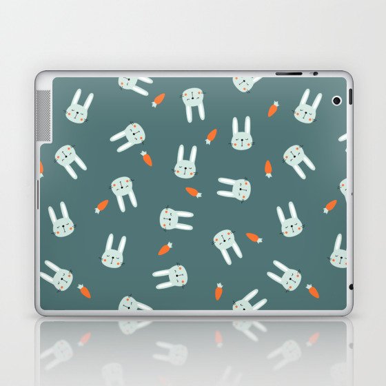 Bunny Faces and Carrots Laptop & iPad Skin