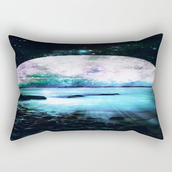 Mystic Lake Teal Violet Rectangular Pillow