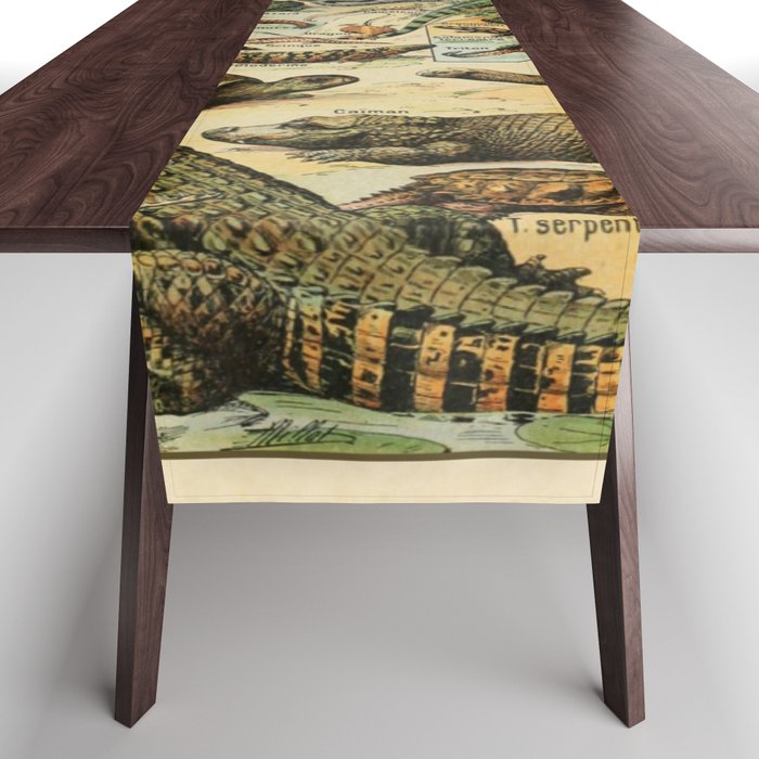 Reptiles by Adolphe Millot Table Runner