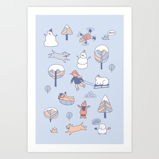 Snow day Art Print