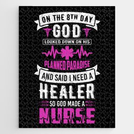 God Made A Nurse Quote Retro Typography Religious Jigsaw Puzzle