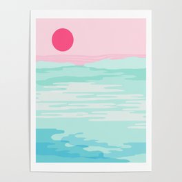 Really - 80s style throwback sunset sunrise west coast socal vibes surfing beach vacation Poster