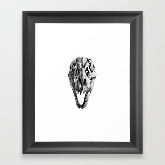 T-Rex Skull Framed Art Print