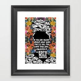 ZNH - If You Are Silent - Black Lives Matter - Series - Black Voices - Floral  Framed Art Print