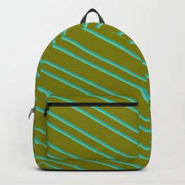[ Thumbnail: Green, Light Sea Green, and Aquamarine Colored Striped Pattern Backpack ]