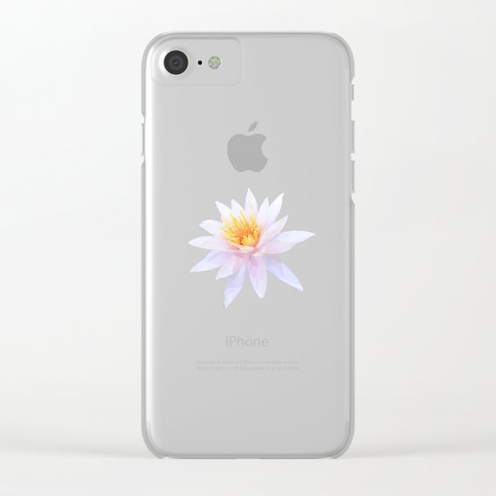Geometric Lotus Flowers Clear iPhone Case