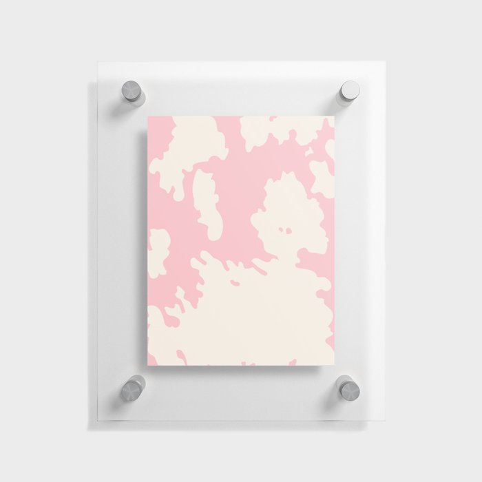 Retro Cow Spots on Blush Pink Floating Acrylic Print