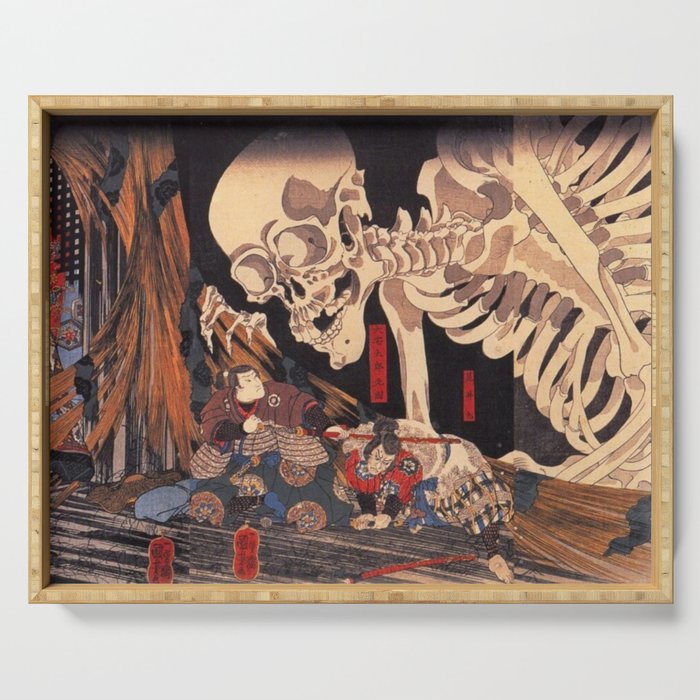 Takiyasha The Witch And The Skeleton Spectre By Utagawa Kuniyoshi Serving Tray