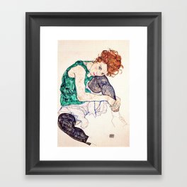 Egon Schiele - Seated Woman with Bent Knee Framed Art Print