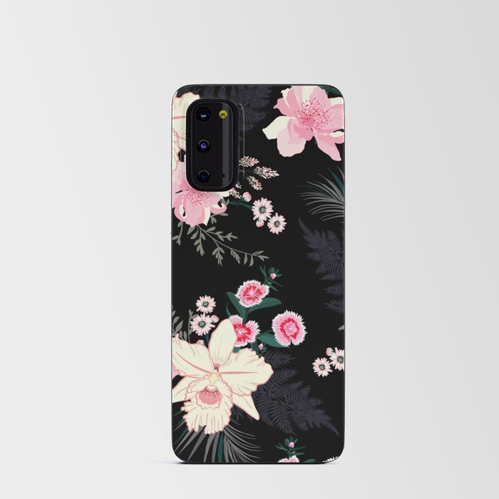 Beautiful Vintage Black Floral Pattern Android Card Case