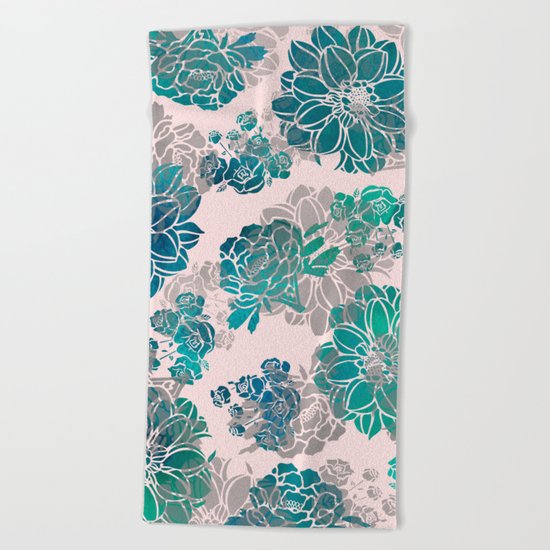Flower Pattern Design #4 Beach Towel