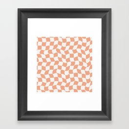 Soft orange warp wavy checker Framed Art Print