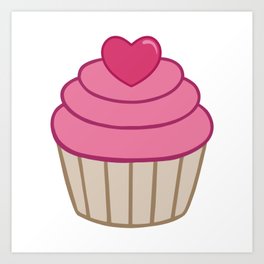 Valentines Heart Cupcake Art Print