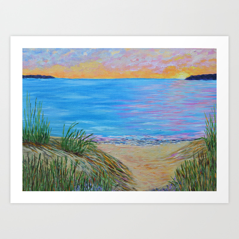 Lake Michigan Landscape Painting Art Print By Artbykatsy Society6