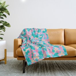 Camo in Bubblegum Throw Blanket