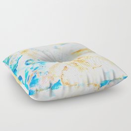 crushed crystal yellow and blue impressionism texture Floor Pillow