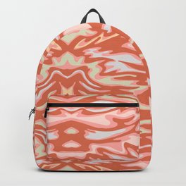 FLOW MARBLED ABSTRACT in TERRACOTTA AND BLUSH Backpack