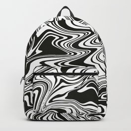 Black White Swirl Liquid Wave Backpack