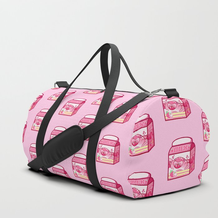 Strawberry Milk Duffle Bag By Sharksndonuts