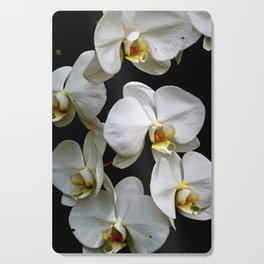 White Moth Orchids Cutting Board