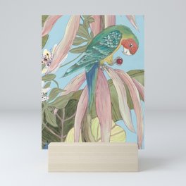 Palm Beach Paradise with parrots Mini Art Print