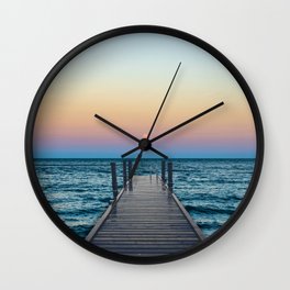 Lake Superior Sunset and Moon Wall Clock