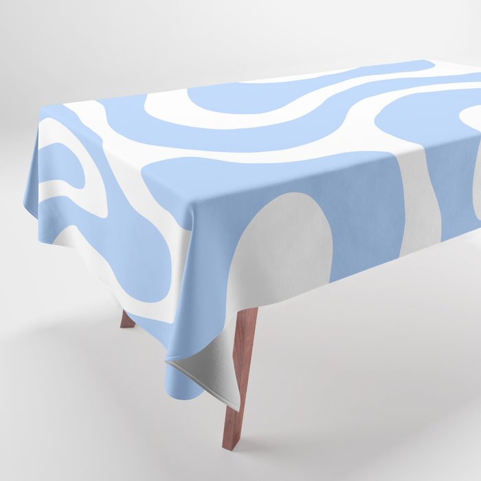 Warped Swirl Marble Pattern (sky blue/white) Tablecloth