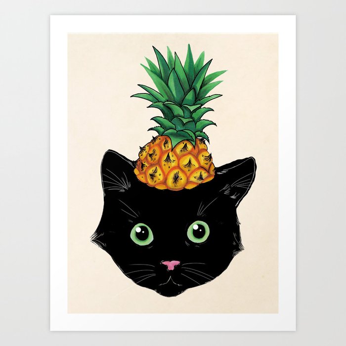 Pineapple Kitty Art Print