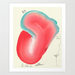 My New Friend Art Print | Acrylic, Figure, Floral, Abstract, Feminine, Curated, Painting, Decor, Elegant, Ink 