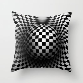 Chequered sphere Throw Pillow