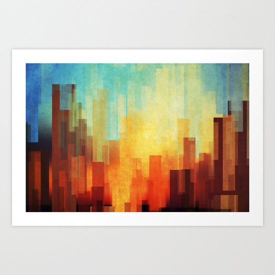 Urban sunset Art Print
