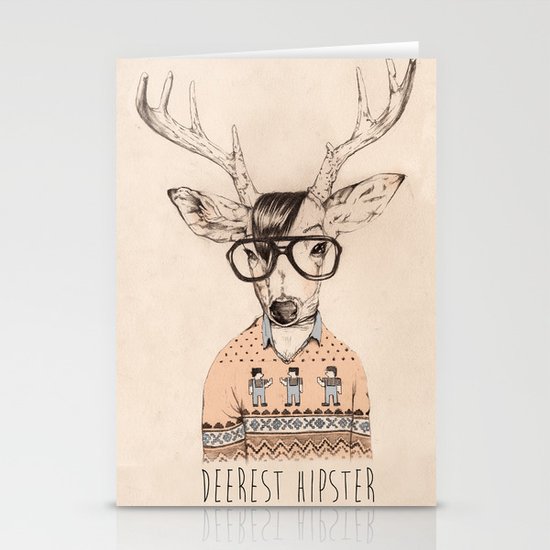 Deerest hipster Stationery Cards
