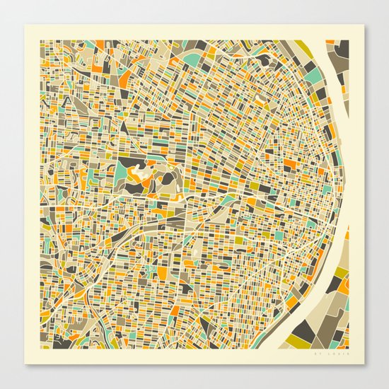 St Louis Map Canvas Print