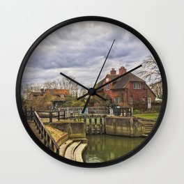 The Lock At Sonning on Thames Wall Clock