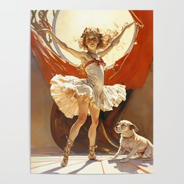 Little ballerina and her dog Poster