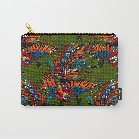 rooster ink green Carry-All Pouch