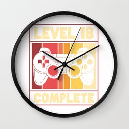 Level 18 Complete - Gamer, birthday Wall Clock | Kontroller, Console, Levelcomplete18, Videogames, Gamepad, Pc, Gamer, Gamble, Game, Consolevideogame 