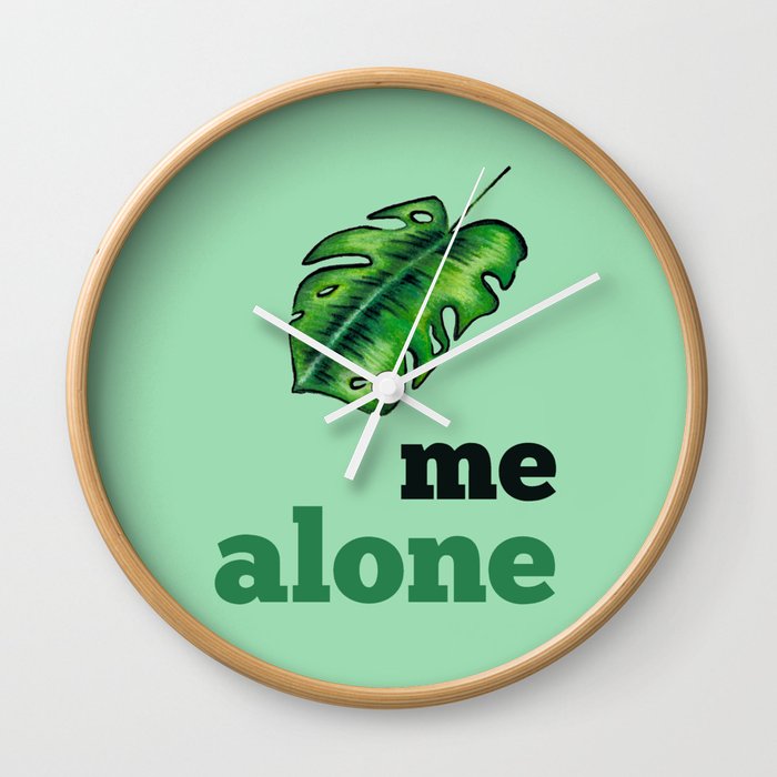 Leaf me alone Wall Clock