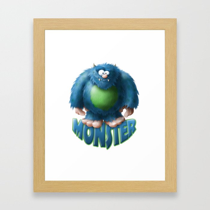 Monster Blue Framed Art Print
