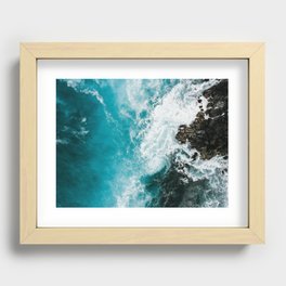 Hawaii Rocky Beach WAves Recessed Framed Print