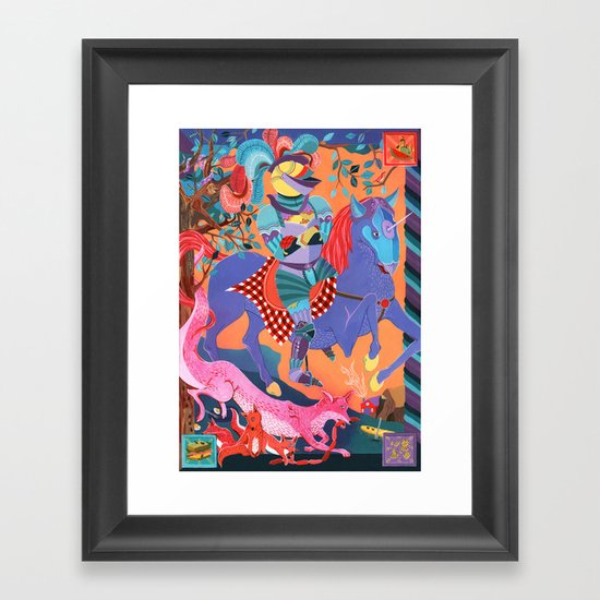 Picnic Knight Framed Art Print