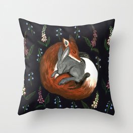Foxgloves and Harebells Throw Pillow