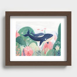 Humpback Whale and Calf Whale Recessed Framed Print